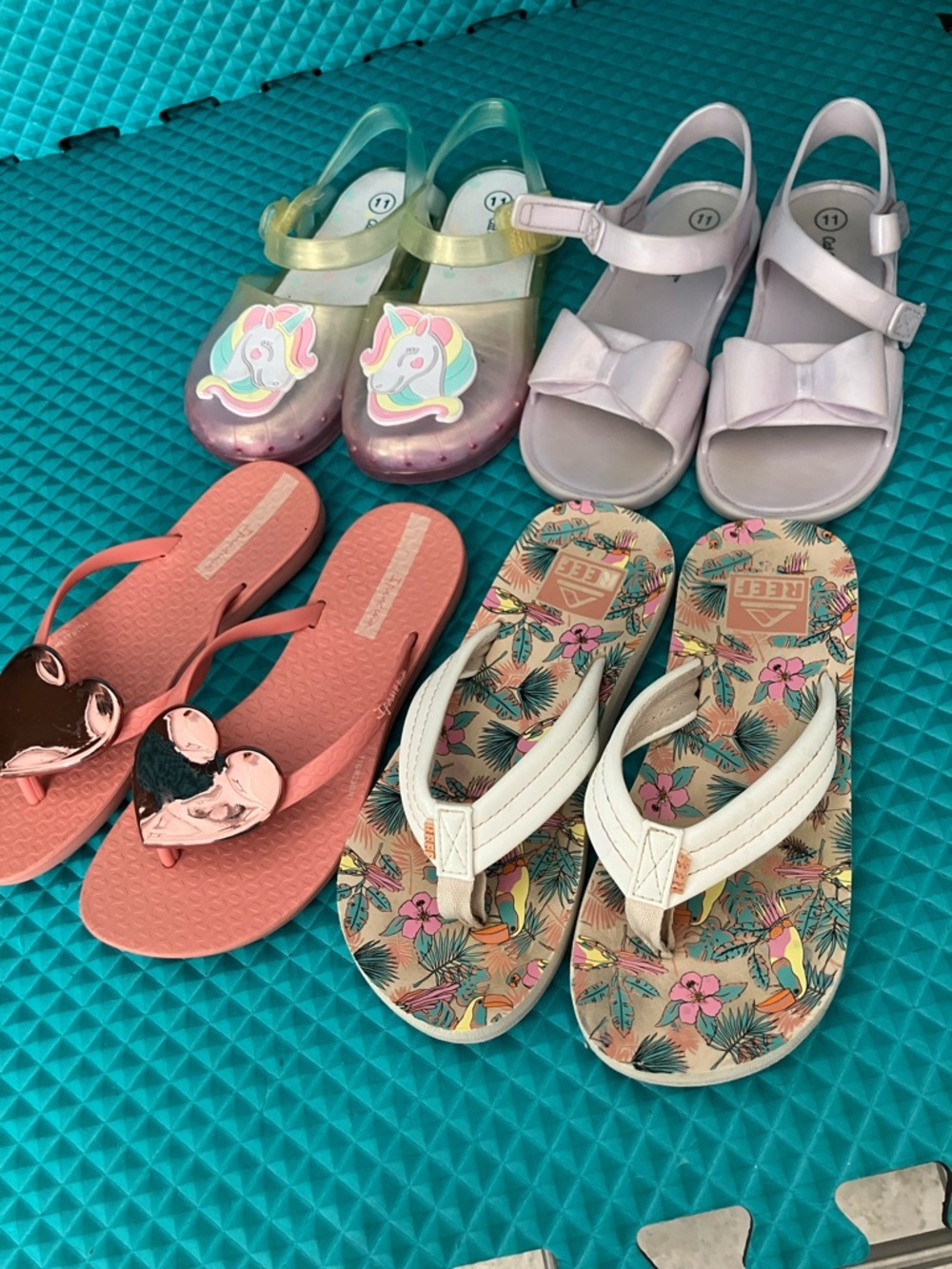 CAT & JACK and Others Girls Shoes Variety Pack | Bundle of Four Pairs | 11